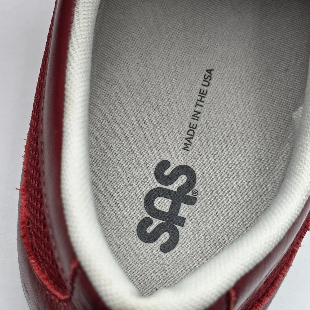 SAS Mesh Walking Shoes Sneakers Womens Size 11 W Red Leather Orthotic SEE PHOTOS